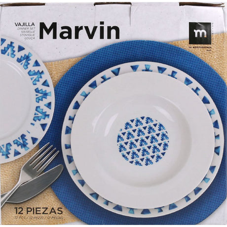 Set de masă LA MEDITERRANEA Marvin, 12 piese, porțelan