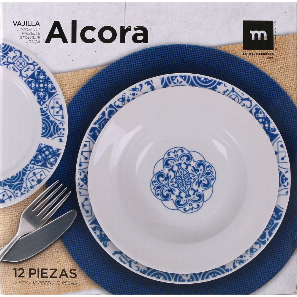 Set de sufragerie LA MEDITERRANEA Alcora, 12 piese, portelan