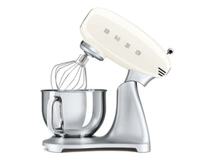 Mixer cu bol Smeg SMF02CREU, 800W, 4,8 l, Cremă/Argintiu