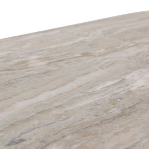 Consolă Atmosphera Tusco, metal și MDF efect marmură, 140x34x79 cm