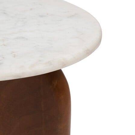 Masă de cafea Atmosphera Nanda, lemn de mango, marmură, Ø51 cm