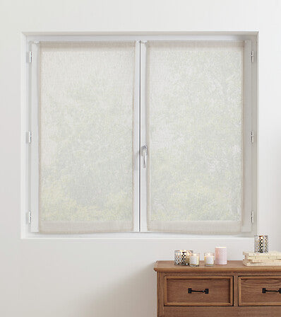 Set of 2 Fred sheer curtains 60 x 120 cm linen-coloured