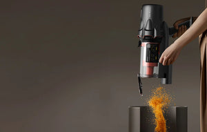 Aspirator vertical Deerma DEM-T30W, 240W, 23kPa, lampă optică, fără fir, negru