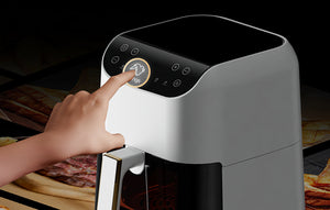 Friteuză cu aer cald Deerma DEM-KZ130W, 1300W, Capacitate 5,5 l, până la 200°C, 6 programe, Negru