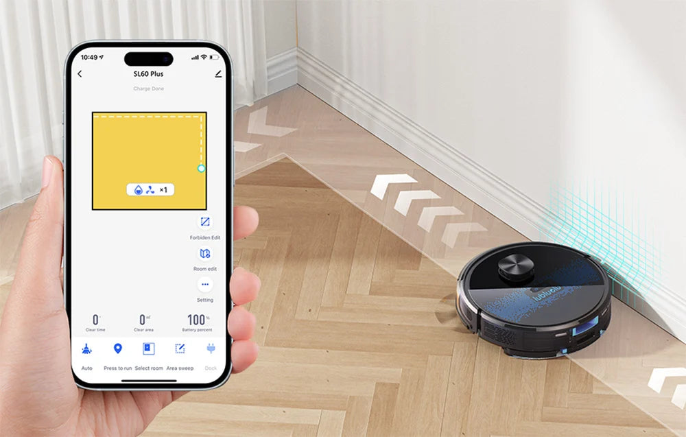 Aspirator robot cu stație Lubluelu SL60 Plus, 42 W, Mop, Navigație LiDAR, 2600 mAh, Negru,