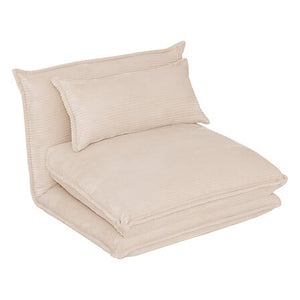 Fotoliu rabatabil Atmosphera Elois, catifea, ivory