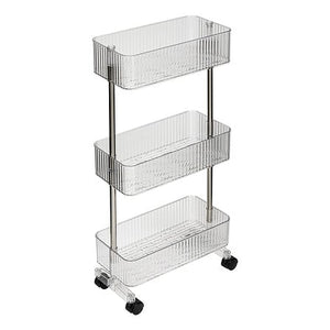 Етажерка количка 5five, 3 нива, 40 cm, Прозрачна