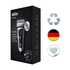 Aparat de ras electric Braun Series 8 8417S Wet&amp;Dry, AutoSense, cu lame oscilante, SensoFlex, negru
