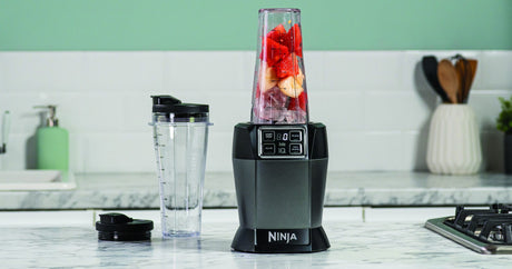 Blender Ninja BN495EU, 1000W, 700 ml, tehnologie Auto-iQ, tehnologie Ninja Blade, Gri/Negru