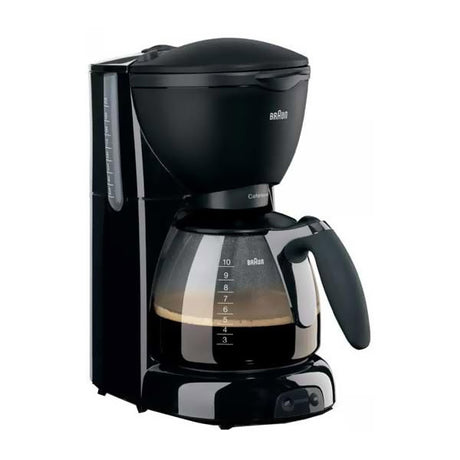 Espressor Braun CafeHouse Pure Aroma Plus KF560, 1100 W, Carafă din sticlă, Capacitate 1,25 l, 10 cești, Sistem de filtrare Pure Aqua cu filtru Brita, Negru