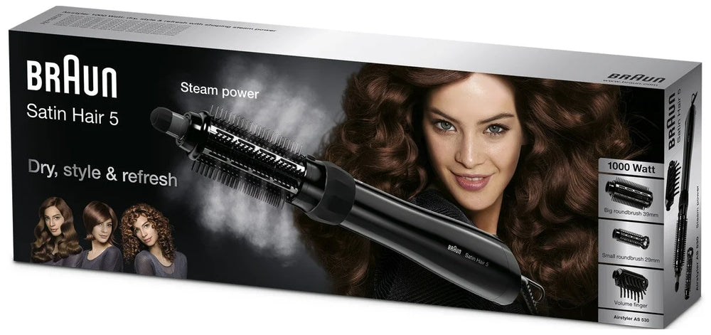 Perie electrică de păr Braun AS 530, 3 viteze, 1000 W, Negru