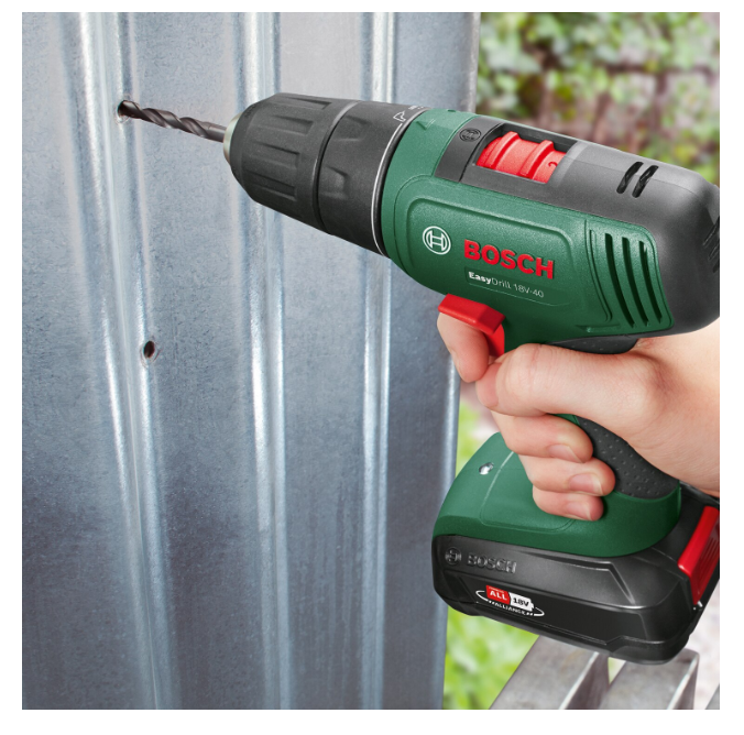 Mașină de găurit Bosch Easydrill, 18V-40, cu baterie, 1x 2.0Ah + încărcător AL18V-20, Verde
