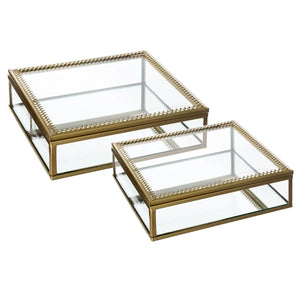 Set de cutii pentru depozitarea bijuteriilor Atmosphera Spirit, 2 buc, sticlă