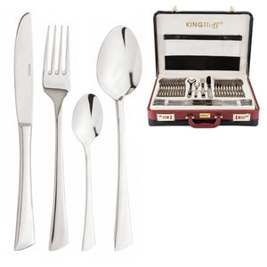 Set de tacâmuri și servire KingHoff, inox, 72 piese
