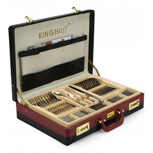 Set de tacâmuri și servire KingHoff, inox, 72 piese