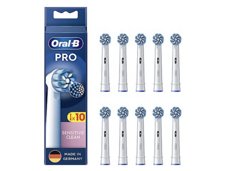 Periuță de dinți de schimb, Oral-B Pro Sensitive Clean, pentru dinți sensibili, 10 buc, albă