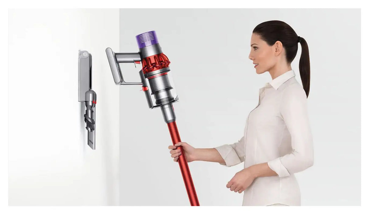 Aspirator vertical Dyson V10 Origin 39446401, 525W, 0.76 l, Autonomie până la 60 min, Gri/Roșu
