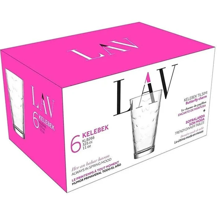 Set de pahare cocktail LAV Kelebek, 325 ml, 6 buc.