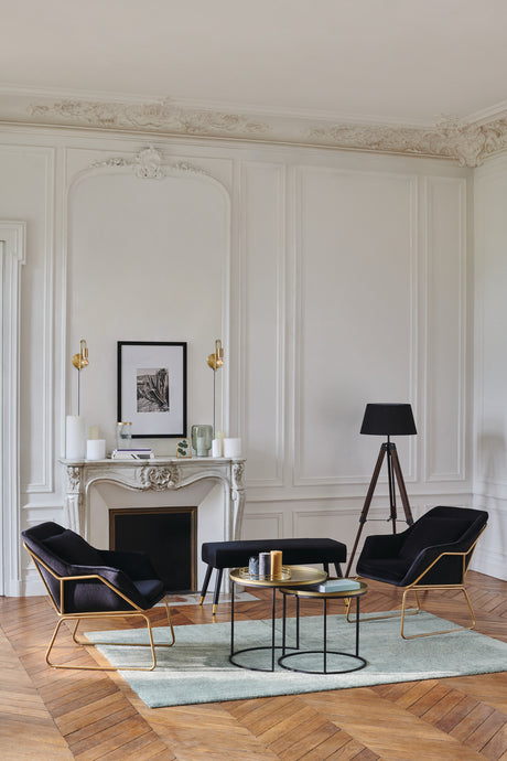 Bancă Atmosphera Salome, Catifea, Hevea, Negru