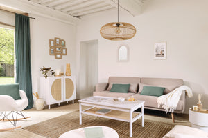 Canapea extensibilă cu trei locuri Atmosphera Jack, 214x86x83 cm, bej