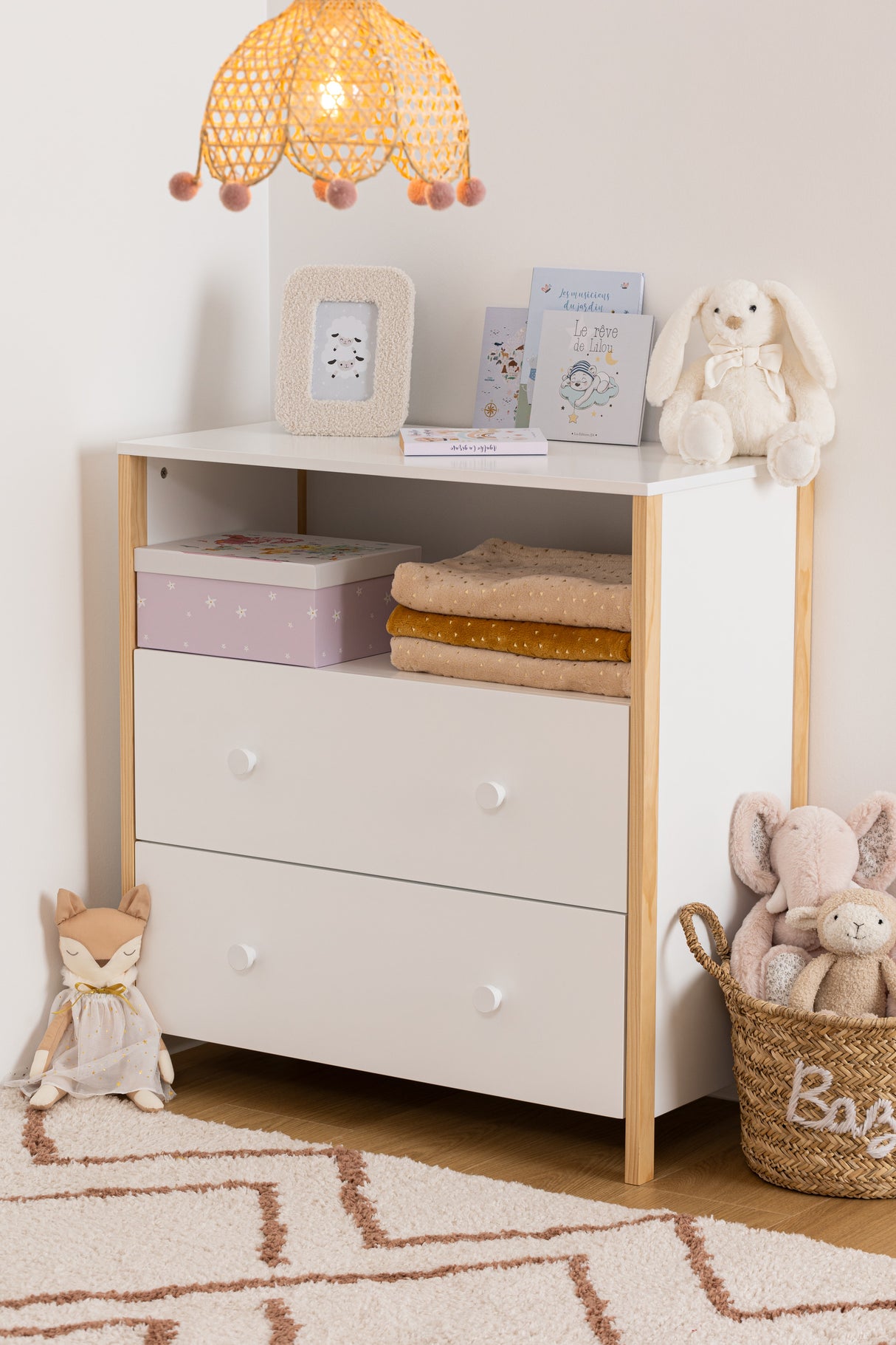 Comodă pentru copii Atmosphere Kima, MDF, Alb