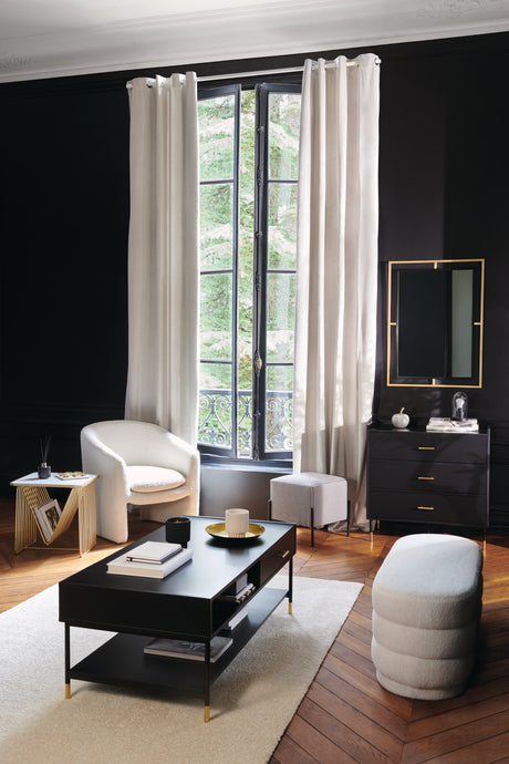 Bancă Atmosphera Sinan, Boucle, Alb, 100x40 cm