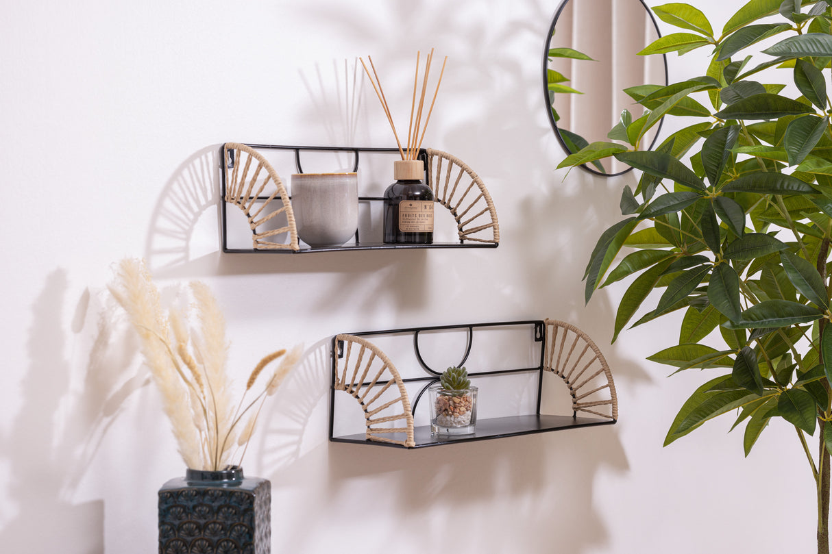 Raft de perete Atmosphera Mileva, Metal, 2 bucăți