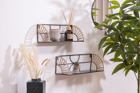 Raft de perete Atmosphera Mileva, Metal, 2 bucăți