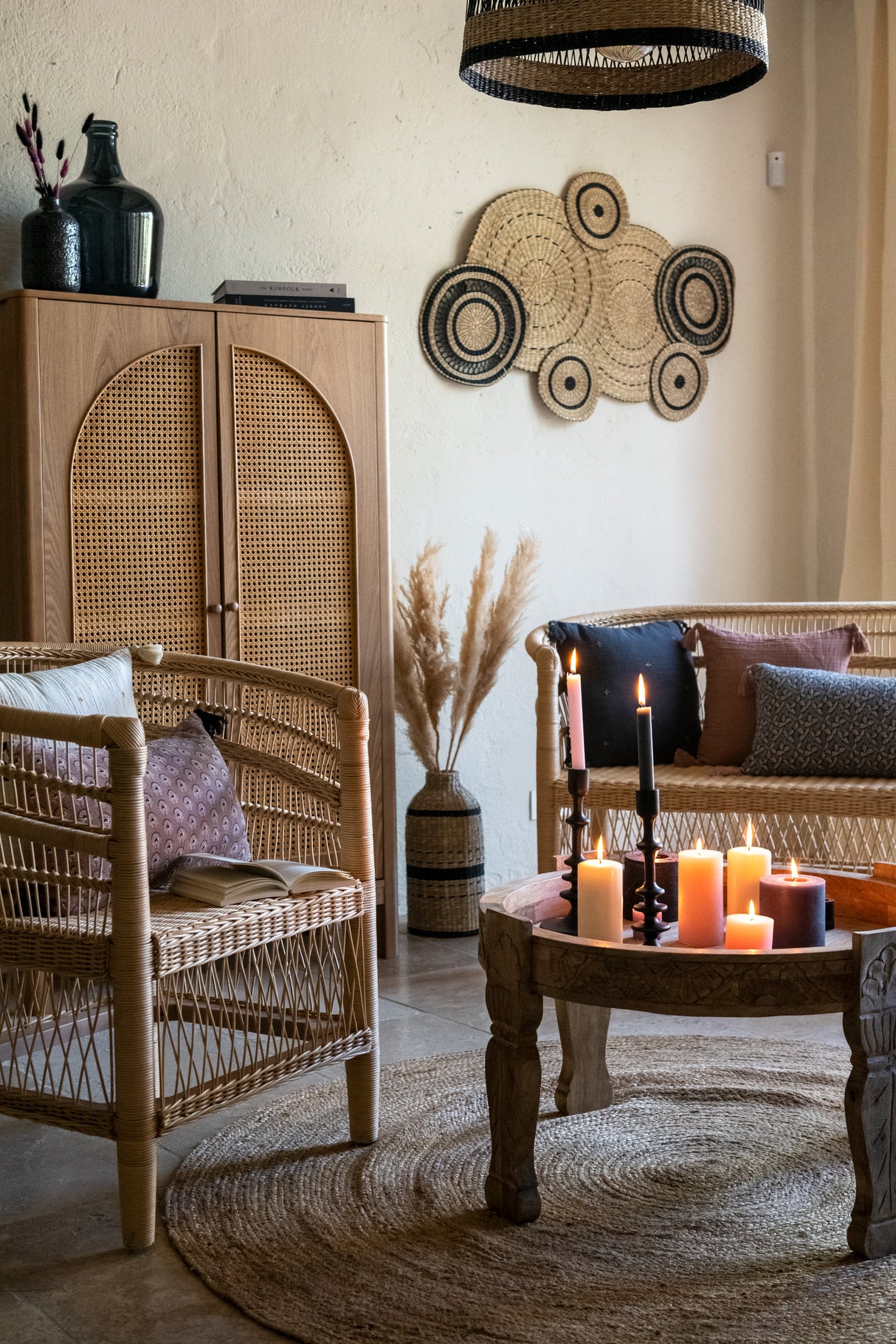 Plantă artificială Atmosphera Natural Pampa, 110cm, 3 buc, bej