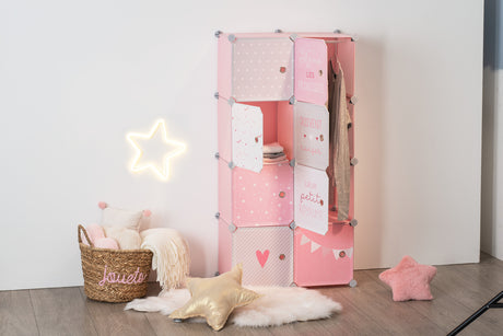 Dulap textil pentru copii Atmosphera, 139 cm, roz