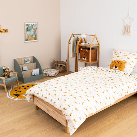 Lenjerie de pat reversibilă pentru copii Atmosphera Leopard, 140x200 cm, bumbac