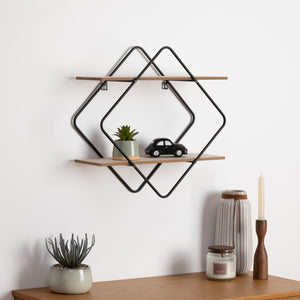 Raft de perete Atmosphera Nena, Metal și MDF, 48x18x48 cm