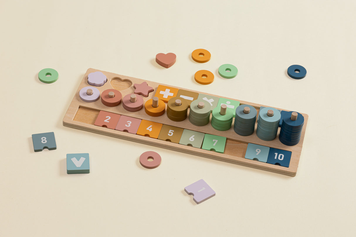 Puzzle matematic din lemn pentru copii, Atmosphera, pin