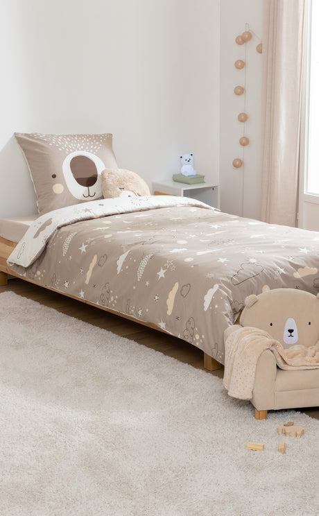 Lenjerie de pat reversibilă pentru copii Atmosphera Bear, 140x200 cm, bumbac