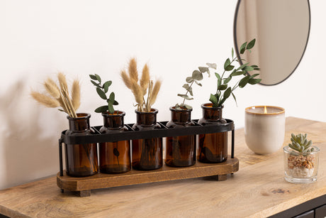 Set de 5 vaze de atmosferă din sticlă Le Café Bordelais, H.34cm