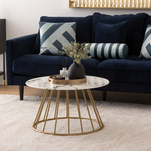 Masă de cafea Atmosphera Rayo, 70x40 cm, efect de marmură