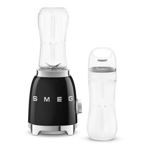 Blender SMEG BLF03BLEU, stil anii '50, 800 W, cană de 1,5 l, 4 viteze de putere, 6 funcții, negru