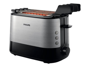 Prăjitor de pâine Philips Viva Collection HD2650/90, 950 W, 8 niveluri de prăjire, oțel inoxidabil, argintiu