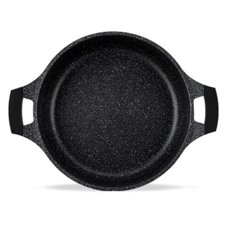 Cratiță Royalty Line BS36M cu capac de sticlă, 36 cm, 13 L, finisaj marmorat, inducție