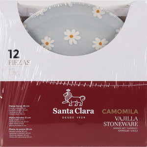 Set de cină Santa Clara Camomile, 12 piese, porțelan