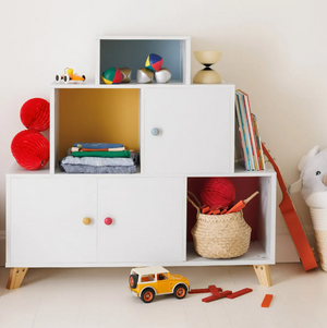 Dulap de depozitare pentru copii Atmosphere Circus, pin alb