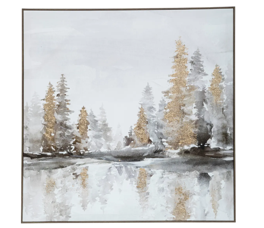 Pictură Atmosferă de iarnă, 78x78 cm