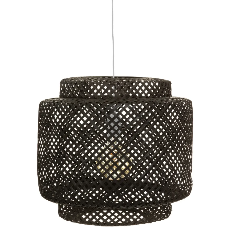 Lampă suspendată Atmosphera Liby, 40 cm, Negru, Bambus
