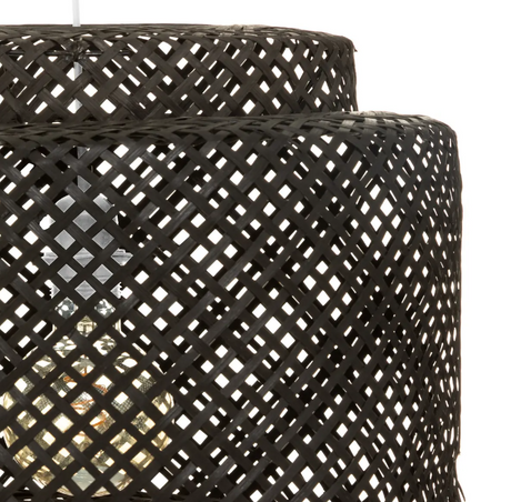 Lampă suspendată Atmosphera Liby, 40 cm, Negru, Bambus