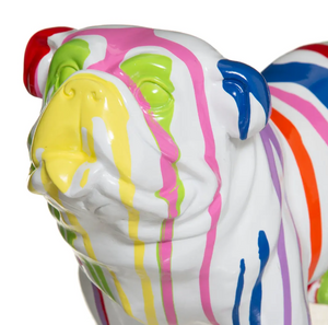 Statuie Atmosphera Bulldog, 19 cm, rășină albă