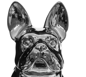 Figură decorativă atmosferă Eden, ceramică argintie, 22 cm