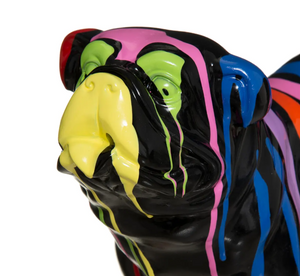 Statuie Atmosphera Bulldog, 19 cm, rășină neagră