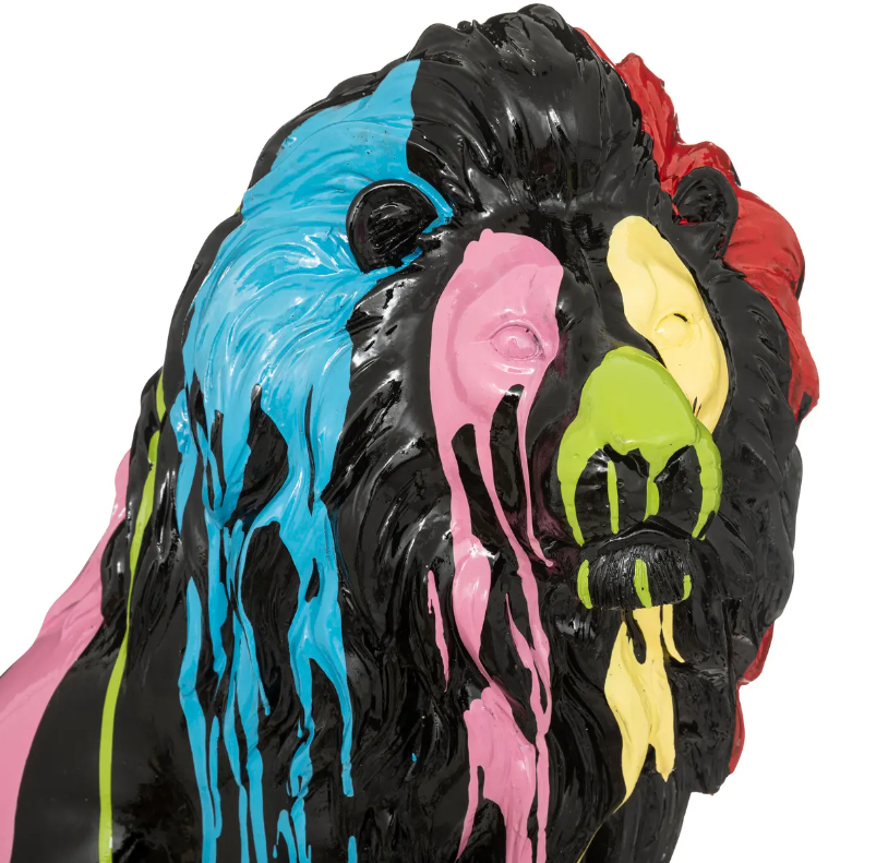 Statuie Atmosphera Lion, 60 cm, rășină neagră