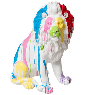 Statuie Atmosphera Lion, 60 cm, rășină albă