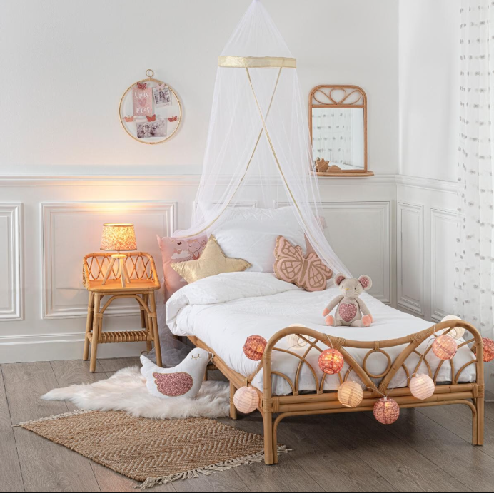 Pat pentru copii Atmosphera, ratan, 90x190 cm